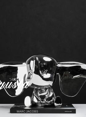 卡通简约可爱动物小飞象摆件样板间客厅玄关柜电视柜别墅软装饰品