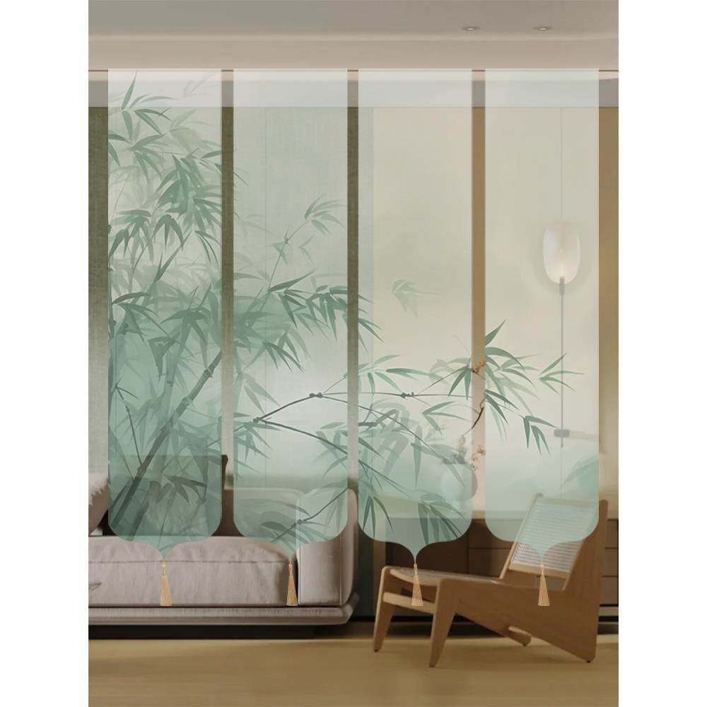 古风纱幔中式竹子半透纱挂布茶馆吊幔背景装饰帷幔屏风隔断帘,淘宝优惠券,粉丝福利购,淘宝优惠卷