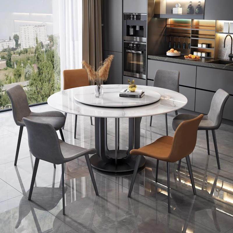 轻奢亮光合岩板小餐桌椅组旋转可伸MY-621缩方折圆两用叠多功能饭,淘宝优惠券,粉丝福利购,淘宝优惠卷