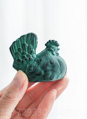 高档冈酉鸡 手铸铁文镇工件 日本进口摆高铁器 生肖鸡 镇纸书镇礼