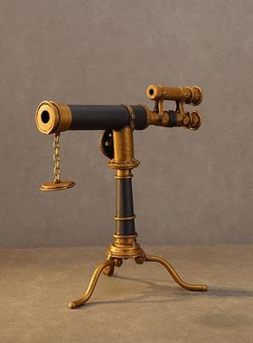 铁艺复古望LKV远道放映机样板房客厅玄关软装饰意品摆镜件创工艺