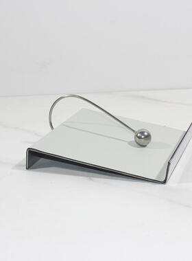 现代厅轻奢不锈钢皮革纸巾架厅家居酒店样间售楼处FQU客餐板边几