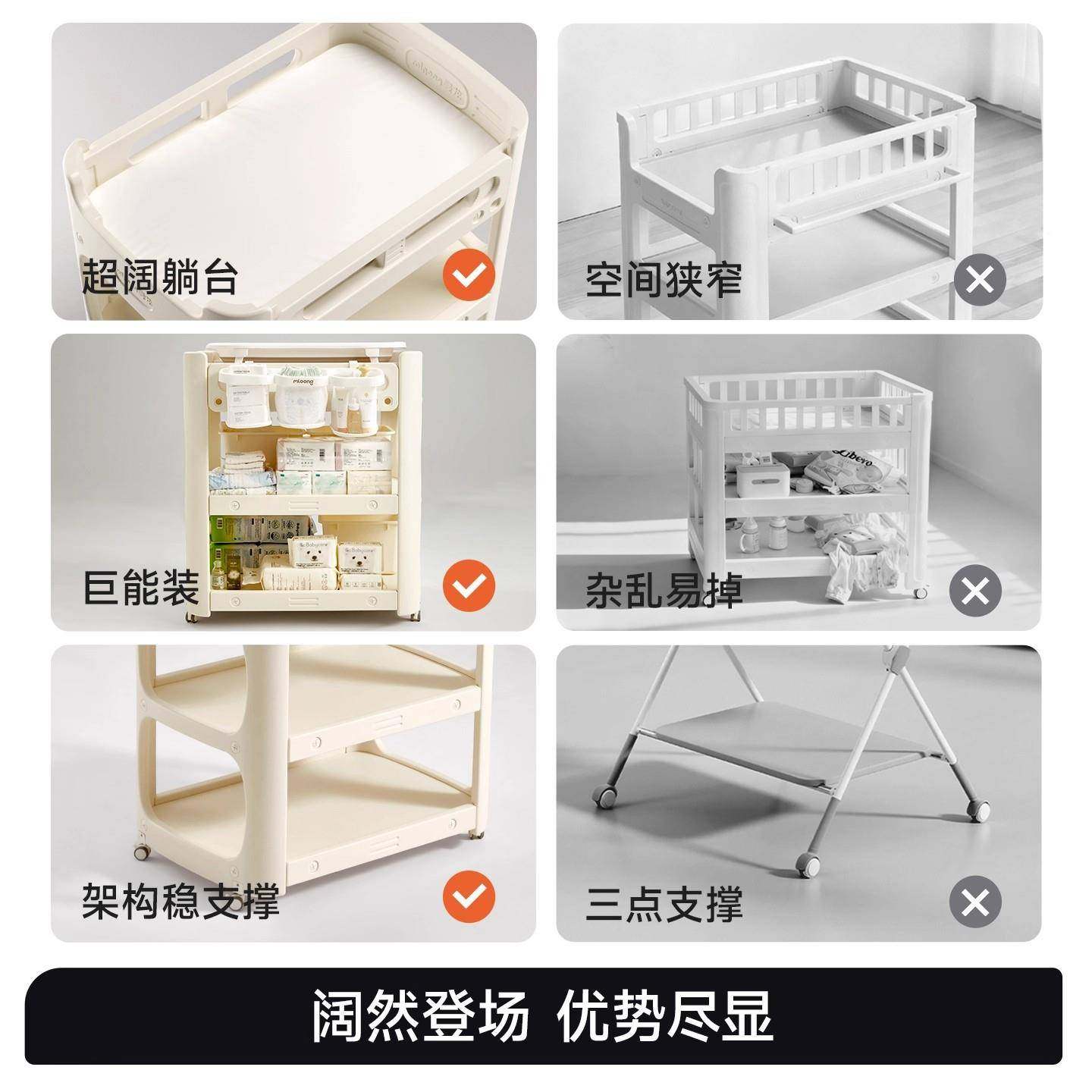 曼龙婴儿尿布台级HKE护理可台新生宝宝床多功能换升布台移动婴儿,淘宝优惠券,粉丝福利购,淘宝优惠卷