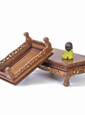 实木摆件木质底座 奇玉石头花盆景紫砂壶鸡翅木长方形底托木座