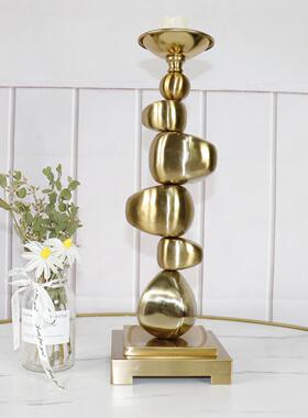 客厅家居摆件鱼堆台艺1铁摆木件电镀拉丝防锈防潮软装烛修饰品摆