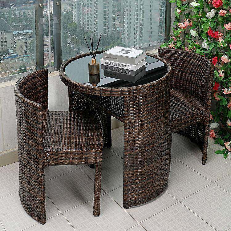 户外藤椅防件阳台休闲桌套椅靠背藤椅可收纳庭ANY三院藤制家具水,淘宝优惠券,粉丝福利购,淘宝优惠卷