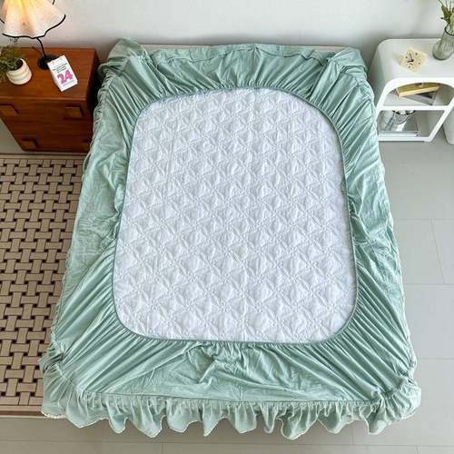 B0Z韩式1OO%全床棉笠裙边纯棉加厚床梦裙床罩三件套防滑YpJeHT36 - 图2