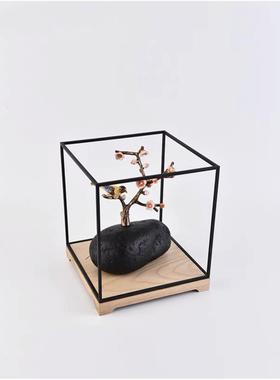 新中式梅花树枝小鸟摆件样板房玄关隔断柜软装摆设电视柜家居饰品