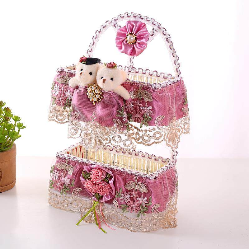 墙上多功能布艺挂篮多层家用挂墙卧室桌面多用途情侣熊可爱挂篮,淘宝优惠券,粉丝福利购,淘宝优惠卷