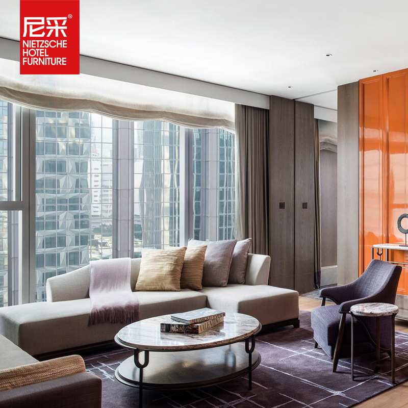 Fashion star hotel matching furniture hotel standard room suite public area lobby furniture hotel bed solid wood whole house