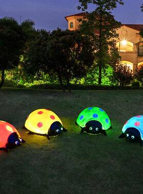 户外花观景仿真七星瓢虫发光林雕园塑别墅庭院草坪装饰品甲发光瓢