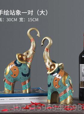 高档欧式大象摆饰情侣象一对客礼厅摆设电视柜酒饰柜玄关品结婚品
