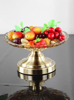小号果盆新中式软装玻璃水果盘家居实用客厅茶几餐桌装饰果盘摆件
