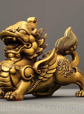 高档铜貔貅摆一招福对貔貅皮丘乔迁新居件礼品办公室财大号酒招柜