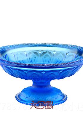 高档六合琉璃盘佛具饰佛堂供具莲花供供碟果盘创意家居春装品摆件