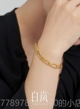 高档白岚小方扣手百奢搭气质手串小众设计感轻9女25银手饰LS131