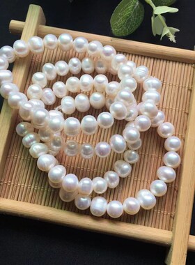 天然淡水真珍珠手链男女款不掉色弹力绳手串小众复古风手饰可串珠