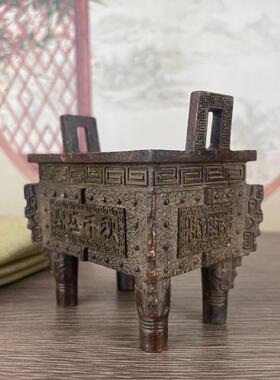 铜鼎方鼎黄铜鼎盛千秋家用香炉开业家居店铺摆放摆饰开业盛鼎铜鼎