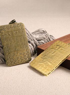 古黄铜吊牌海上女神妈祖平安坠出海船上挂件湄洲妈祖神像随身饰品