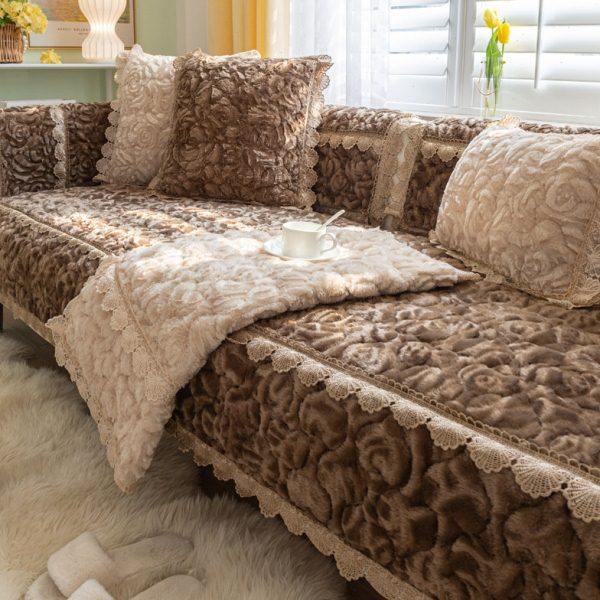 玫瑰绒冬季加厚高档沙发垫皮防滑现代简约套罩全包坐垫盖布巾四季,淘宝优惠券,粉丝福利购,淘宝优惠卷