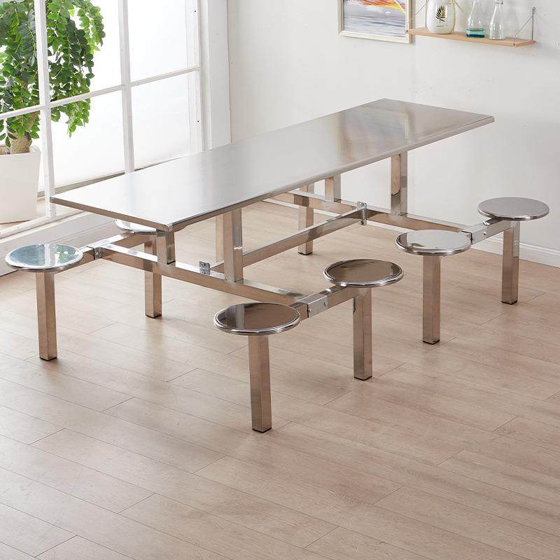 不锈钢食堂餐桌椅学校学生员工饭堂LFF-BXG-工厂组合体4人6连人8,淘宝优惠券,粉丝福利购,淘宝优惠卷