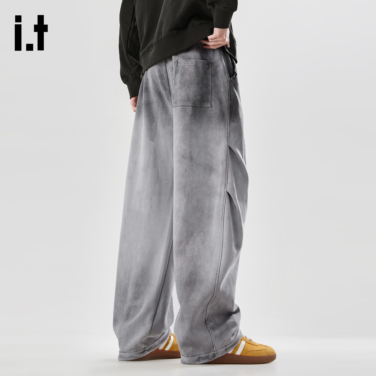 it:fivecm美式渐变休闲裤男2026春秋新款宽松直筒弯刀裤垂感长裤,淘宝优惠券,粉丝福利购,淘宝优惠卷