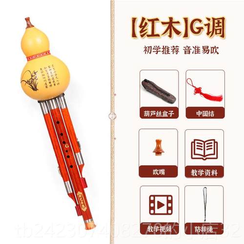 正品新艺 天儿然葫芦红木音管成葫芦丝 C调降B调 人童学初演奏型 - 图1