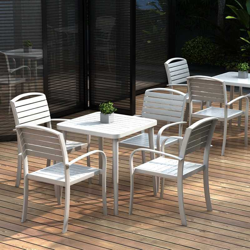 户外桌椅组合套装咖啡厅奶茶店室外庭院阳台休闲铁艺户外塑木桌椅,淘宝优惠券,粉丝福利购,淘宝优惠卷