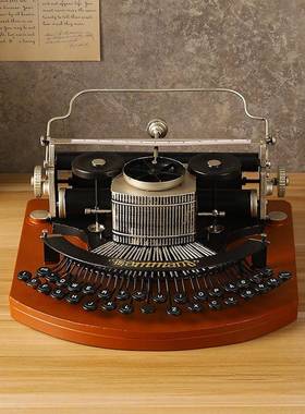 复古老摆式打印机摆件怀旧主题铺家居客厅件经典铁店艺7122Q打字