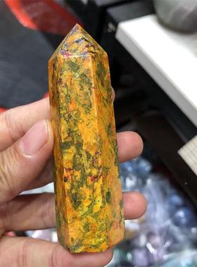 然水晶原石柱雄黄单石六棱柱电尖商家居工天XK-XHSZ0艺品摆件