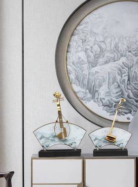 中国风琵式琶X2636件二胡摆新中样板间居客厅装饰品玄关酒柜桌面