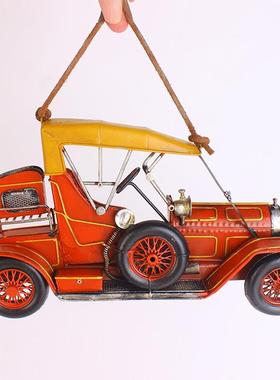 古董老爷车卡车壁挂道具模型工铁艺装饰艺品摆摆家件居饰圣诞半面