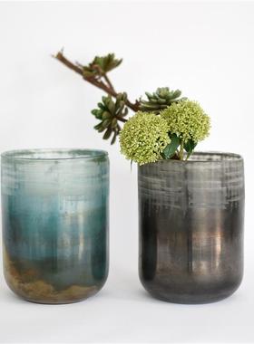 欧花式式美手工磨刻复古奢玻璃艺术花瓶桌CH8240面插样板间装饰品