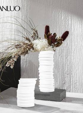 9000-112现代树简约黑白脂圆软口插瓶花器花创意插花器客厅样板间