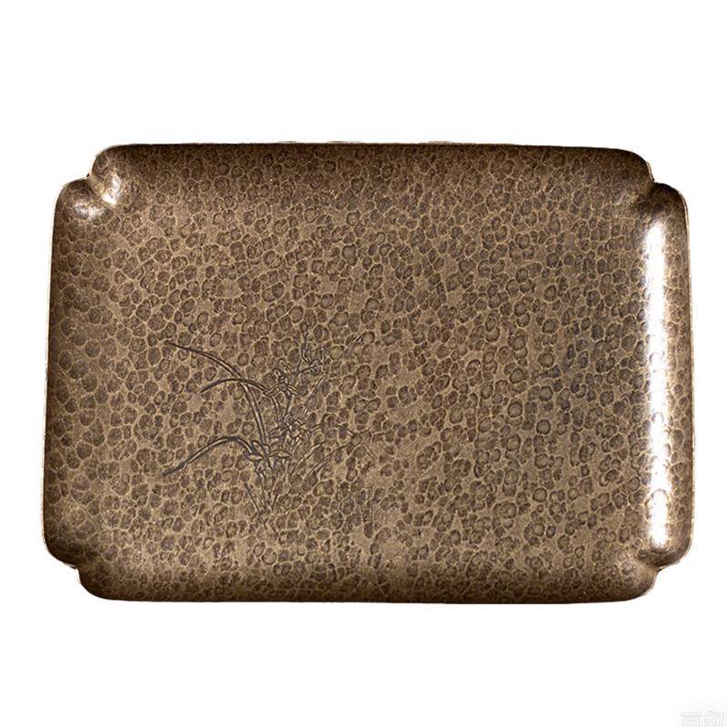 手工锤纹座古壶承干泡台复风中式茶壶底壶铜39托养壶垫茶点心铜托 - 图3