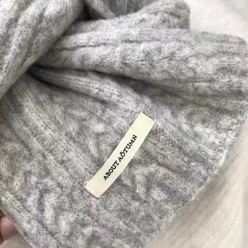 羊毛混纺针织围巾女冬季韩版软糯时尚百搭保暖学生情侣秋冬围脖男 - 图1