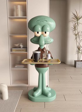 章鱼哥超大托盘电视柜沙发旁边落地装饰搬家乔迁新居开业礼物摆件