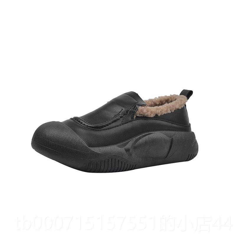 正品复古一厚厚底豆豆鞋女新加加绒款冬季女鞋轻便棉鞋懒人脚蹬休,淘宝优惠券,粉丝福利购,淘宝优惠卷