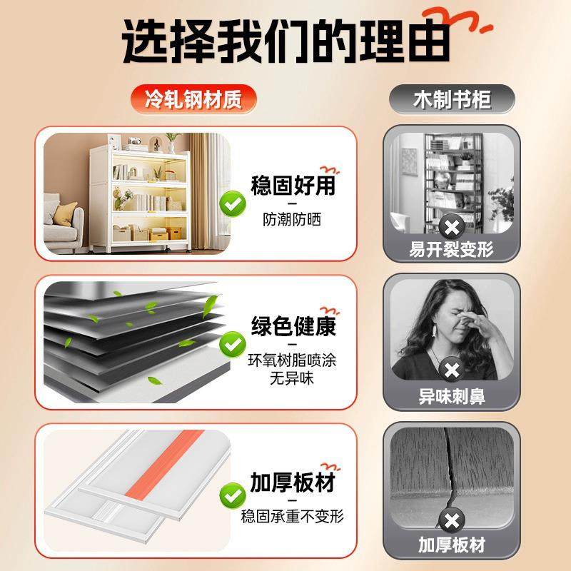 现货家用钢书儿童防尘书架门置物带架收纳柜客厅多层VPL落柜地制,淘宝优惠券,粉丝福利购,淘宝优惠卷