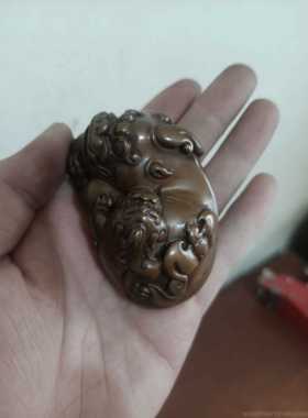 正品黄招财财母子富财貔貅文玩手把件把玩挂件工艺品镇纸摆件招礼