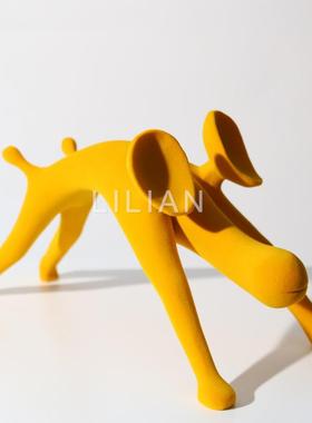 代简约创意树脂植绒植绒外星太空外星狗抽象现摆装件售楼处样板间