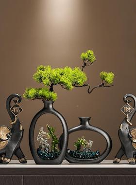 节瓶节高升花摆件12990126新中式客厅玄关酒摆柜电视柜装博饰品设