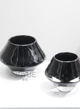 样板间售楼桌处前台黑色飞碟洽谈琉璃饰花瓶玄JX77042柜酒店茶关