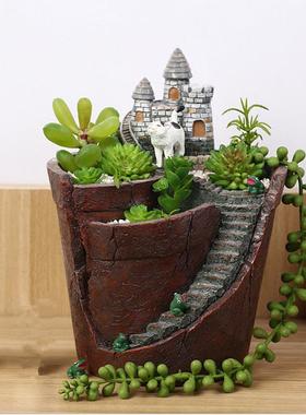 迷你多肉花盆微景观室内装饰品盆景DIY制作工艺品地摊摆件