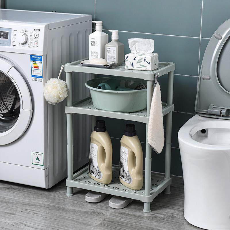 塑料厨房浴室置物架落地夹缝收纳架冰箱缝隙储物架多层桶盆收纳架 - 图1