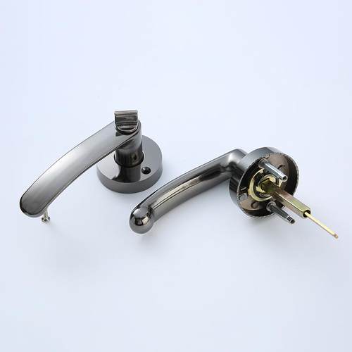 门锁室内卧室实木门锁极简磁吸静音真皮执手锁房间家用机械分体锁 - 图2