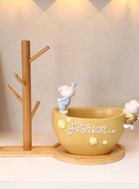 泡泡熊放钥匙挂架置物收纳摆件家居客厅入户玄关电视柜桌面装饰品