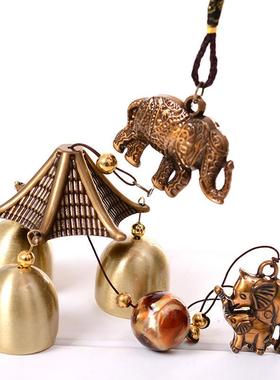 复古金属风铃双鱼大象挂饰居家风铃挂件 金属风铃工艺品