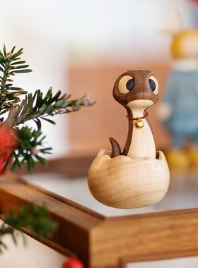 蛇宝冰箱贴/可爱萌宠新年礼物实木工艺装饰品木质动物个性摆件