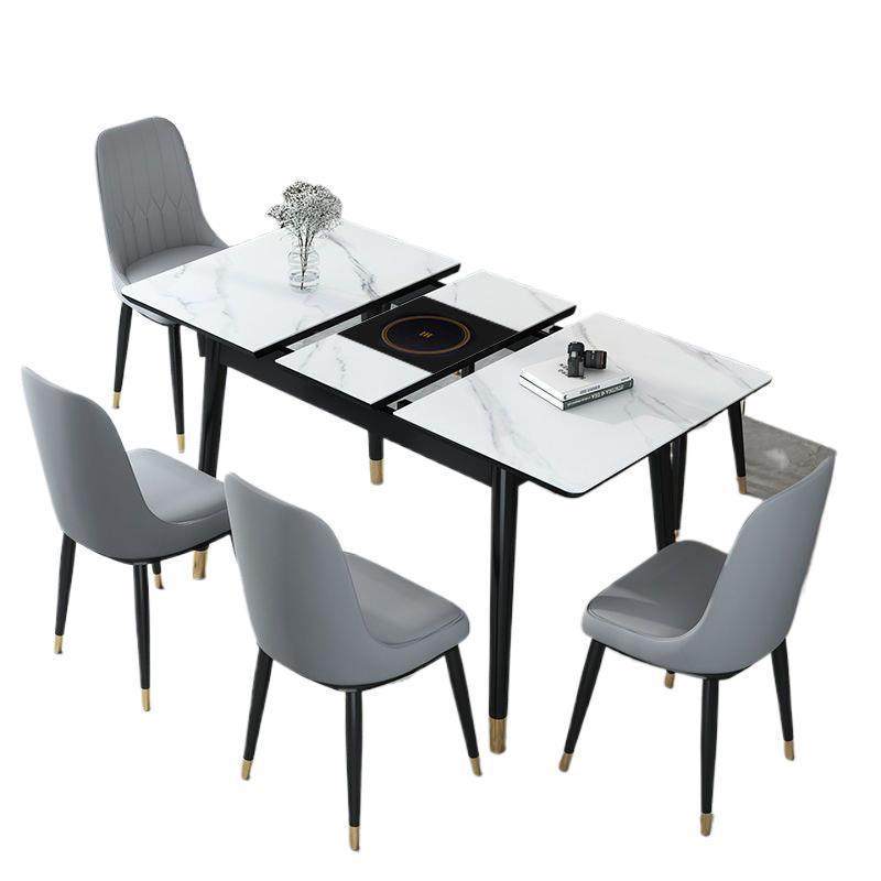 岩板现缩桌家餐无品牌/用小户型代简约实木椅带电磁炉伸轻奢折叠,淘宝优惠券,粉丝福利购,淘宝优惠卷